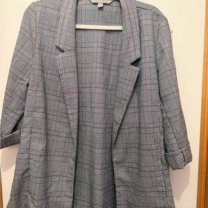 Valerie Stevens Black and White Plaid Blazer